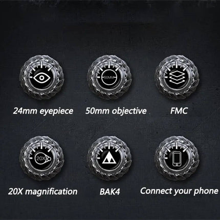 Waterproof Binoculars for Adults, 20x50 Binoculars with BAK4 Prism – image 5