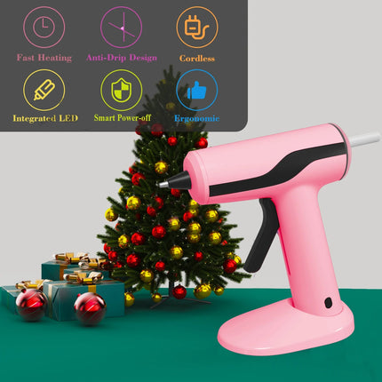 Cordless Hot Glue Gun Kit with 40 Hot Glue Sticks, Rechargeable Wireless Glue Gun