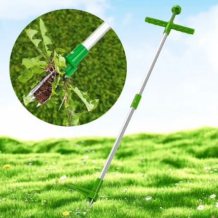 Weed Puller Tool with Foot Pedal, Stand Up Weed Puller with 3 Claw Design, Long Handle Weeding Tool