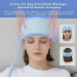 Tuzwa Heated Head Massager – 6-Zone Air Compression, 3 Heat Settings, 3 Massage Modes, Wireless Rechargeable & 15-Min Timer