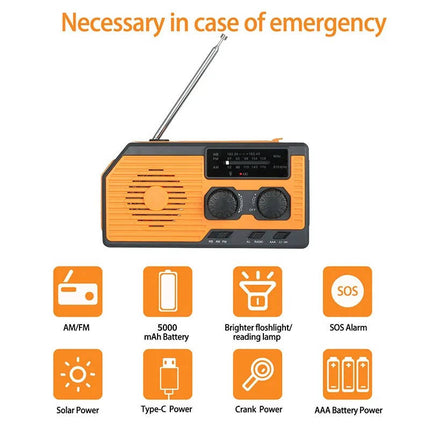 Portable Radio, AM FM Weather Radio with Flashlight and Siren – image 7