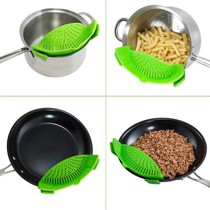 Colanders and Clip On Pot Strainers, Silicone Pasta Strainer for Pot