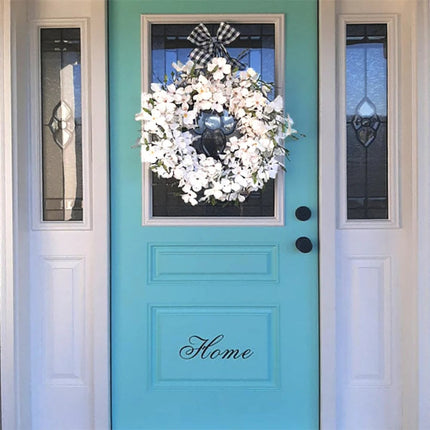 Front Door Wreath, Artificial Spring Wreath for Wall and Fireplace