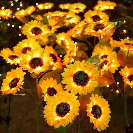 Solar Sunflower Lights Outdoor, Solar Garden Light with Fabric Petals – image 4