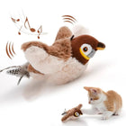 Interactive Cat Toys for Indoor Cats, Flapping Bird Cat Toy with Chirping Sound, Plush Catnip Toy, Kitten Toy