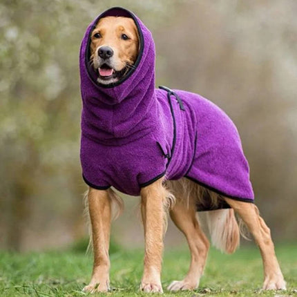 Waterproof Dog Winter Coat, Windproof Plush Lined Jacket with Reflective Strips, Velcro Closures and Harness Hole, Sizes S to 5XL, 6 Colors