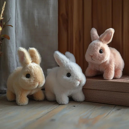 Easter Bunny Toy, Realistic Toy Rabbit that Hops and Twitches, Interactive Bunny Plush for Kids, Easter Basket Stuffer