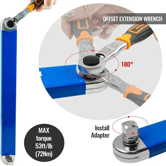 Extension Wrench, Chain Driven Socket Extension with 3 Drive Adapters