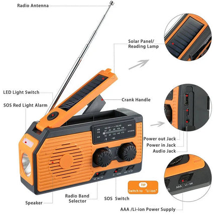 Portable Radio, AM FM Weather Radio with Flashlight and Siren – image 9