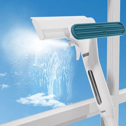Squeegee for Windows with Built In Sprayer, Window Cleaning Tool with Extendable Handle, Silicone Shower Squeegee