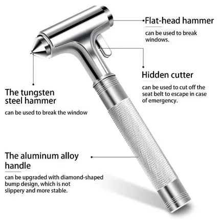 Car Safety Hammer with Seatbelt Cutter, Car Window Breaker – image 7