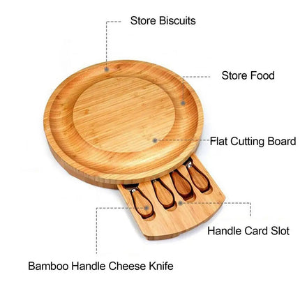 Charcuterie Board with Knives Drawer, Cheese Platter
