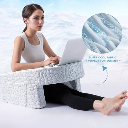 Husband Pillow with Cooling Cover, Reading Pillow for Bed with Side Pockets
