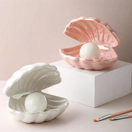 Seashell LED Night Light, Ceramic Shell Bedside Lamp