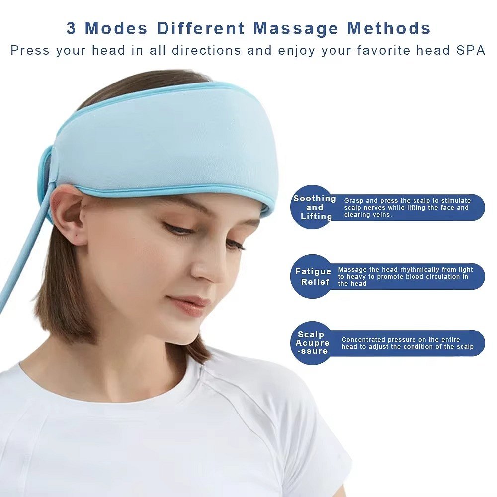 Tuzwa Heated Head Massager – 6-Zone Air Compression, 3 Heat Settings, 3 Massage Modes, Wireless Rechargeable & 15-Min Timer