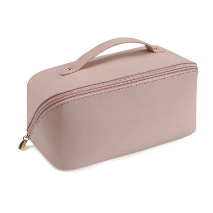 Makeup Bag, Waterproof PU Leather Cosmetic Bag with Handle and Mesh Pockets – image 11