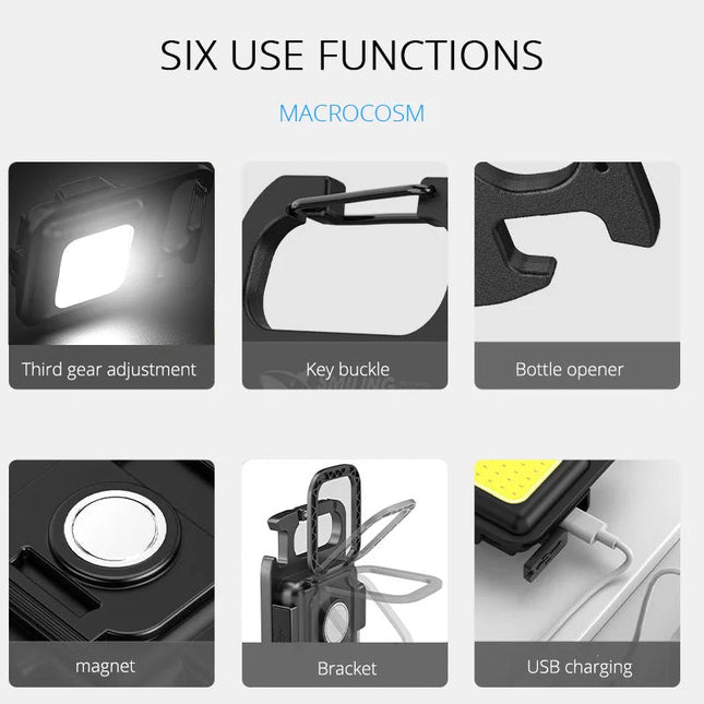 Rechargeable Flashlight Keychain, Everyday Carry Flashlight with Magnet