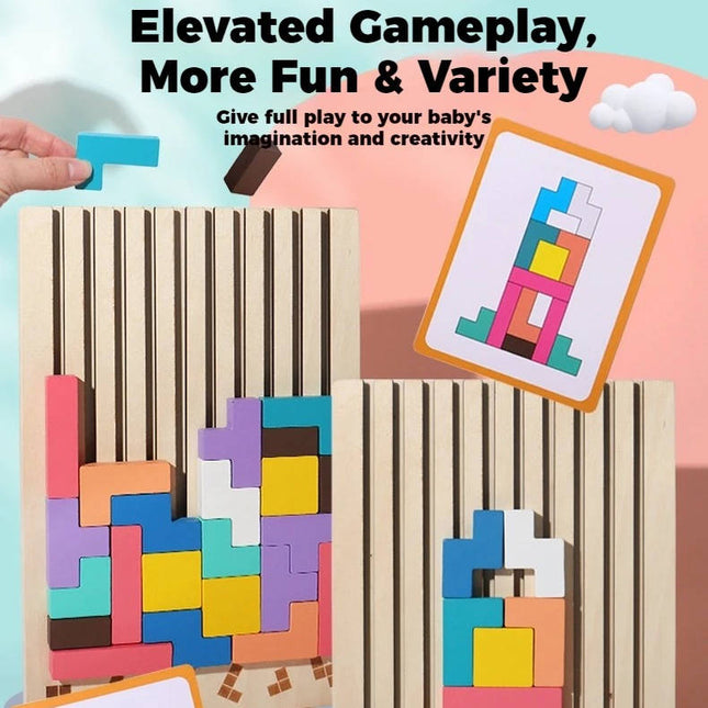 Wooden Building Blocks Set, Montessori Toys