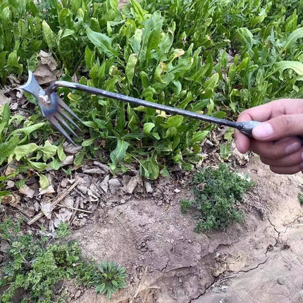 Weed Tool Remover with 4 Manganese Steel Teeth, Crescent Head Hand Weeder for Gardens, Planters and Patios, 11.5 or 19.5 Inch