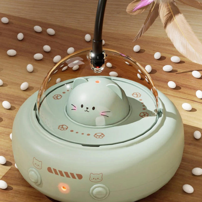 Interactive Cat Toys for Indoor Cats, Automatic Laser Cat Toy Ball with Feather Bells