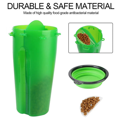 Dog Food and Water Bottle 2 in 1, Portable Dog Water Bottle