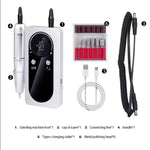Tuzwa Electric Nail Drill Machine – 45,000 RPM Rechargeable E-File with LCD Display, 6 Metal Bits, Variable Speed & USB-C Charging