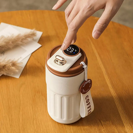 Smart Mug with LED Temperature Display, Travel Mug for Coffee with Handle