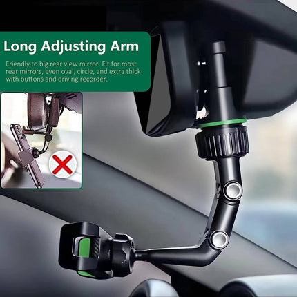 Car Phone Holders, Rearview Mirror Phone Mount with Spring Clip – image 4