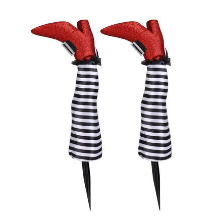Witch Legs Halloween Yard Stakes with Stockings, Crashed Halloween Witch Decorations – image 6