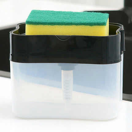 Dish Soap Dispenser with Sponge Holder for Kitchen Sink, Dishwashing Soap Dispenser Press Pump