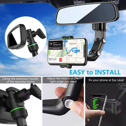 Car Phone Holders, Rearview Mirror Phone Mount with Spring Clip – image 8