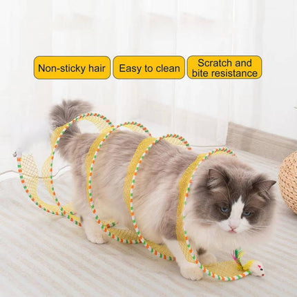 Cat Toy with Plush Mouse and Feather Bell, Kitten Toy for Indoor Play