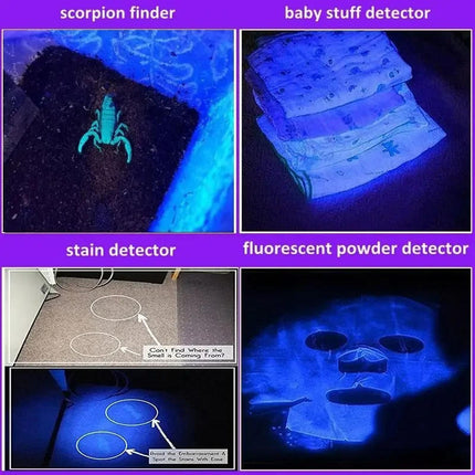 Black Light Flashlight UV Rechargeable, Ultraviolet Flashlight for Pet Urine
