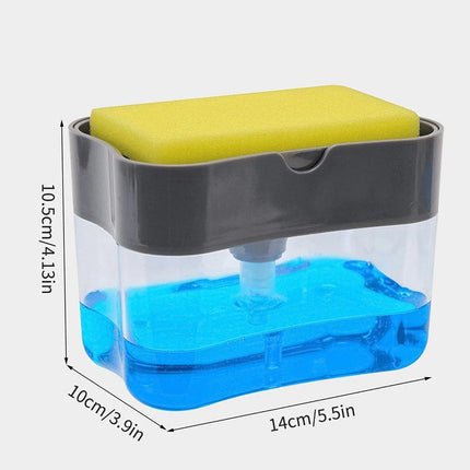 Dish Soap Dispenser with Sponge Holder for Kitchen Sink, Kitchen Soap Dispenser