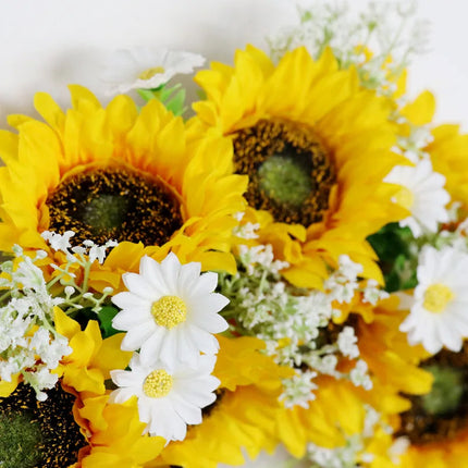 Front Door Wreath, 45cm Daisy and Greenery Spring Wreath for Window and Porch