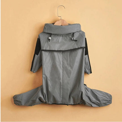 Waterproof Dog Raincoat with Hood, Reflective Windproof Full Body Rain Coat with Treat Pocket for Small and Large Dogs, M to 5XL