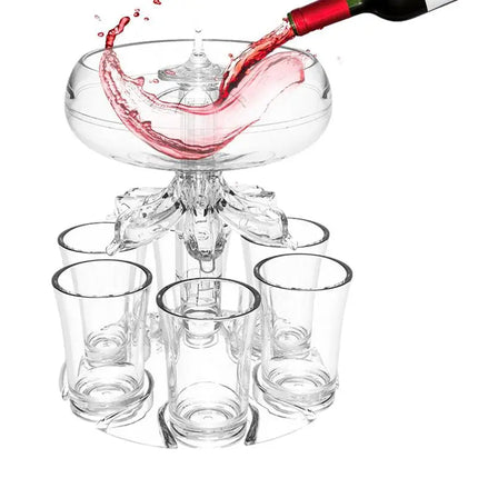Party Drink Dispenser for 6 Shots, Liquor Dispenser for Home Bar and Parties
