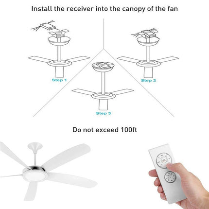 Ceiling Fan Light Remote Control, Universal Ceiling Fan Remote Control Kit – image 6