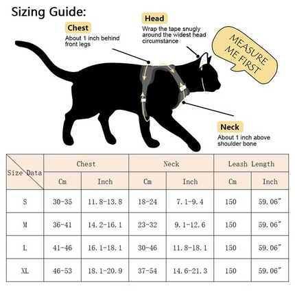 Cat Harness and Leash Set, Small Dog Harness also for Rabbits and Ferrets