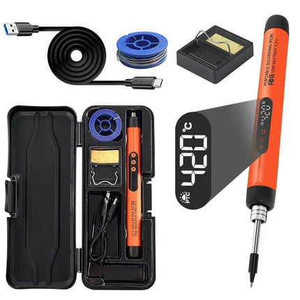 Cordless Soldering Iron Set, Soldering Iron for Circuit Boards, Portable Soldering Tool for Beginners with LED Display