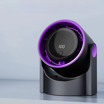 USB Small Fan for Desk, Bladeless Portable Desk Fan with 100 Wind Speeds, 5 Modes, Timer and 1200mAh Battery for Office and Home