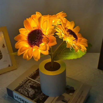 Rechargeable Table Lamp, Sunflower LED Night Light for Bedroom
