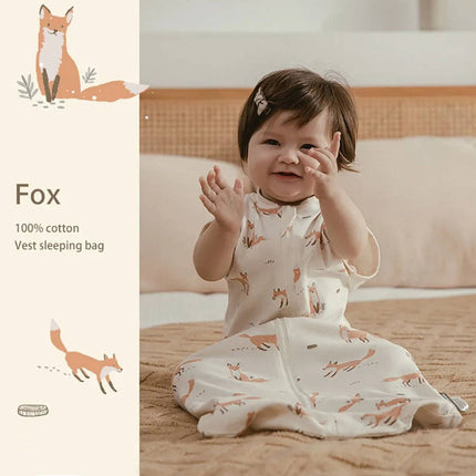 Newborn Swaddle to Sleeveless Baby Sleeping Bag, Wheat print – image 7