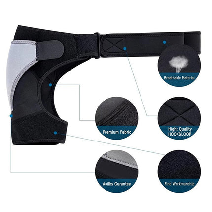 Shoulder Brace with Ice Pack Pocket, Neoprene Shoulder Ice Pack Wrap – image 12
