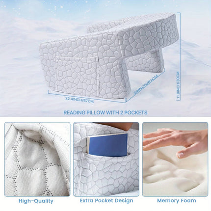 Husband Pillow with Cooling Cover, Reading Pillow for Bed with Side Pockets – image 8