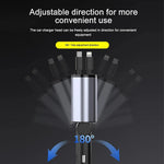 Tuzwa 120W Retractable Car Charger with Fast Charging – Compact Vehicle Phone Charging Adapter with Built-In Cable for Travel