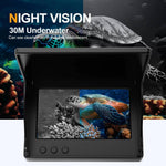 Tuzwa Underwater Fishing Camera – 4.3" LCD Fish Viewing System, 98FT Cable, Night Vision, 5000mAh Battery, Depth & Temperature Display