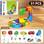 Tuzwa Magnetic Train Track Set – Rechargeable Electric Train, 3D Magnetic Building Blocks, Flexible Tracks & Signs for Kids Ages 3–10