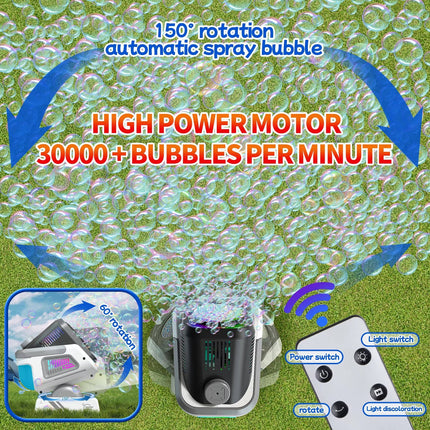 Bubble Machine for Party with Remote Control, Rechargeable Bubble Machine with Lights