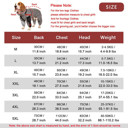 Waterproof Dog Raincoat with Hood, Reflective Windproof Full Body Rain Coat with Treat Pocket for Small and Large Dogs, M to 5XL